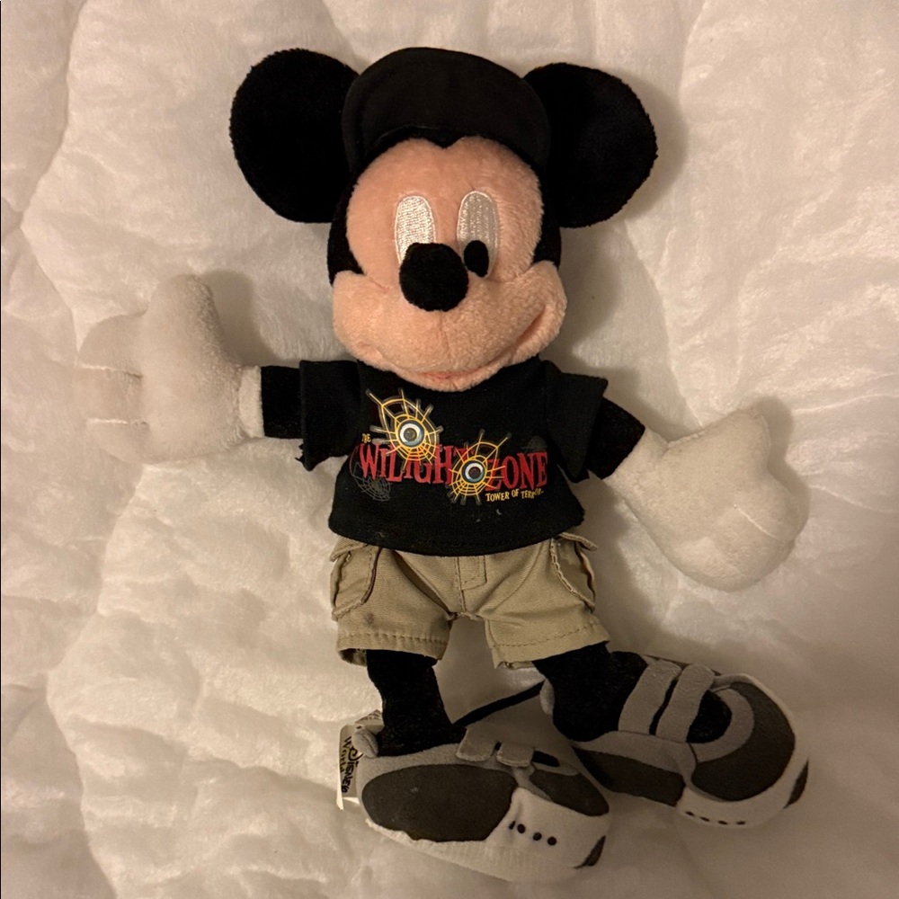 Disney Mickey Mouse Plush Toy - Black, White, and Tan